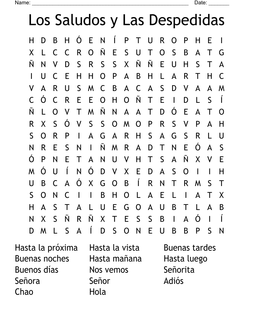 Saludos Y Despedidas Worksheet Prntbl concejomunicipaldechinu gov co