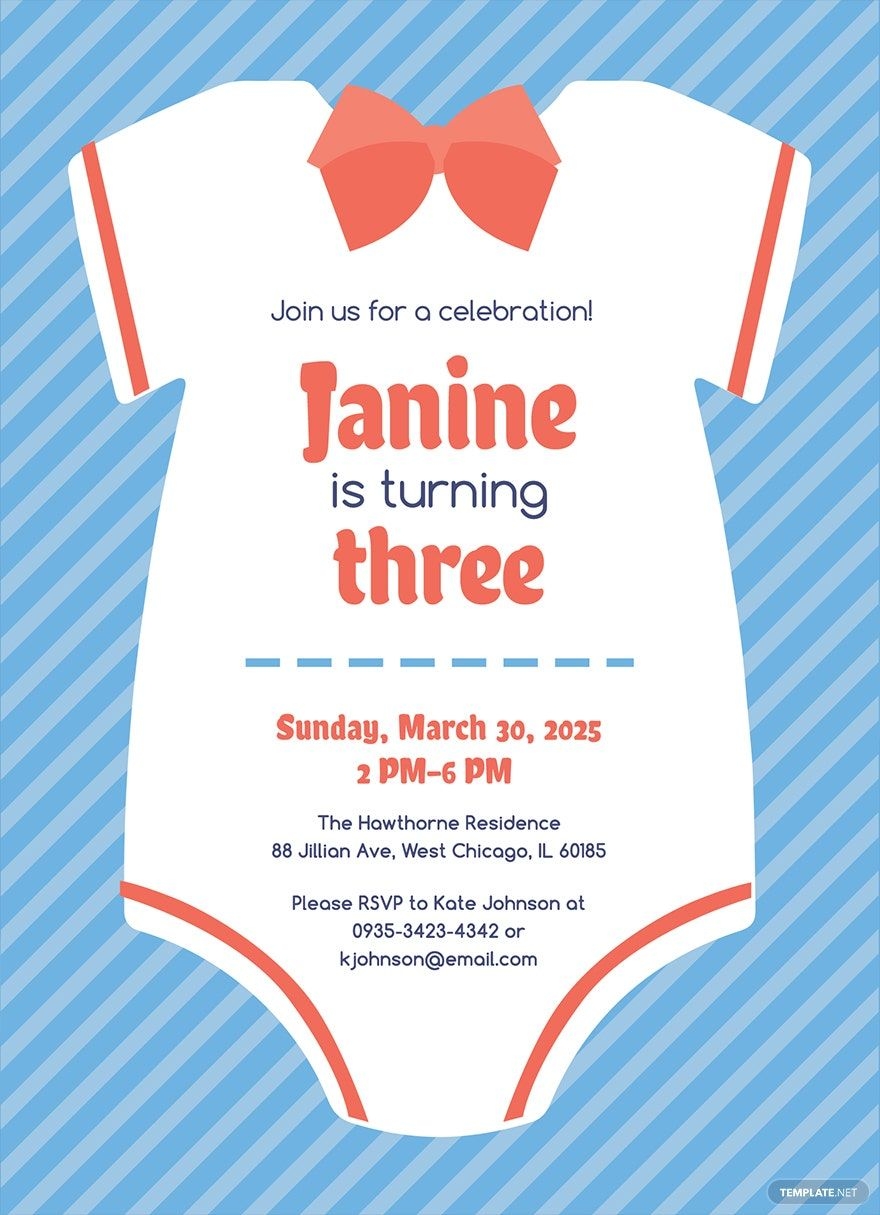 onesie invitation template