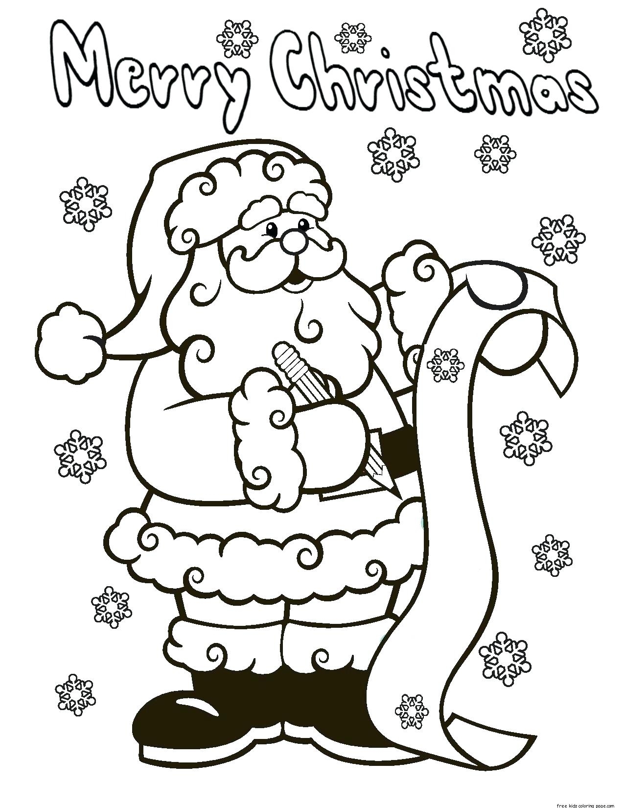 printable santa pictures to color