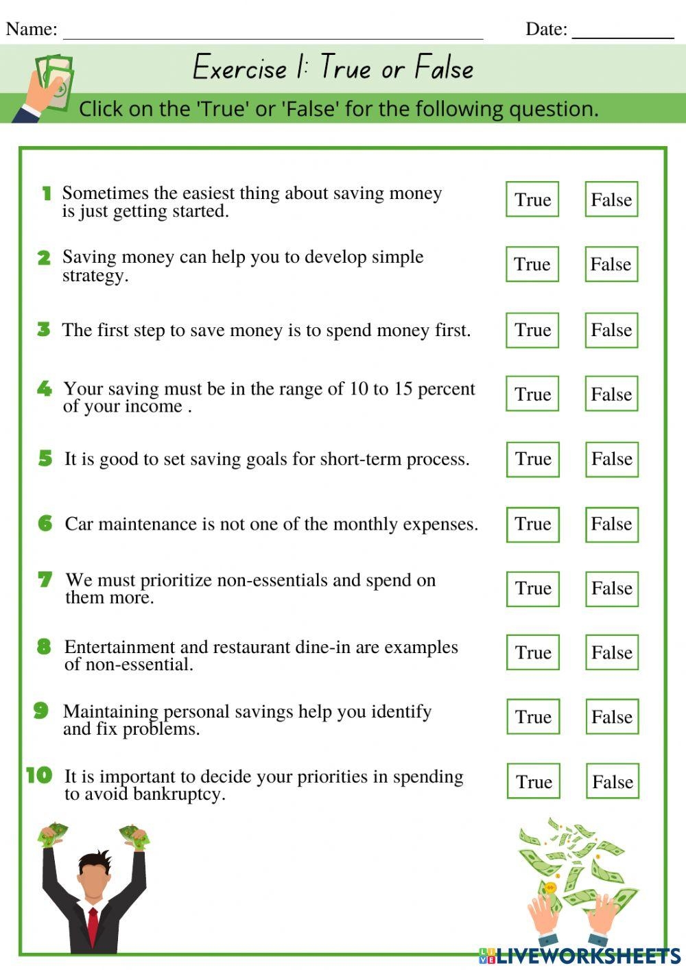 Saving Money Worksheet WordMint Worksheets Library