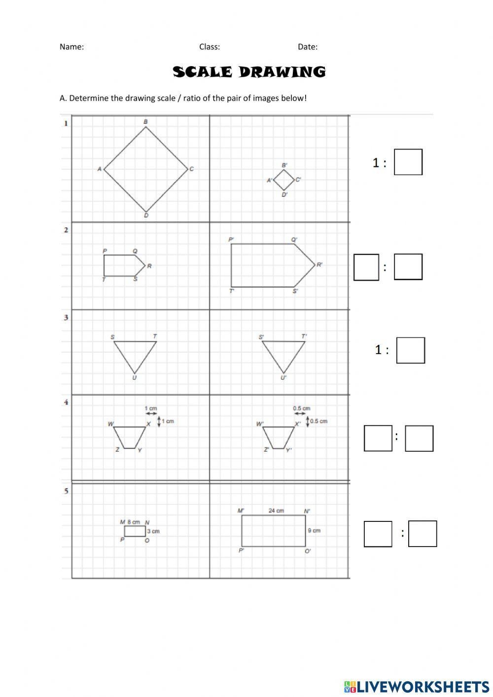 scale drawings worksheet