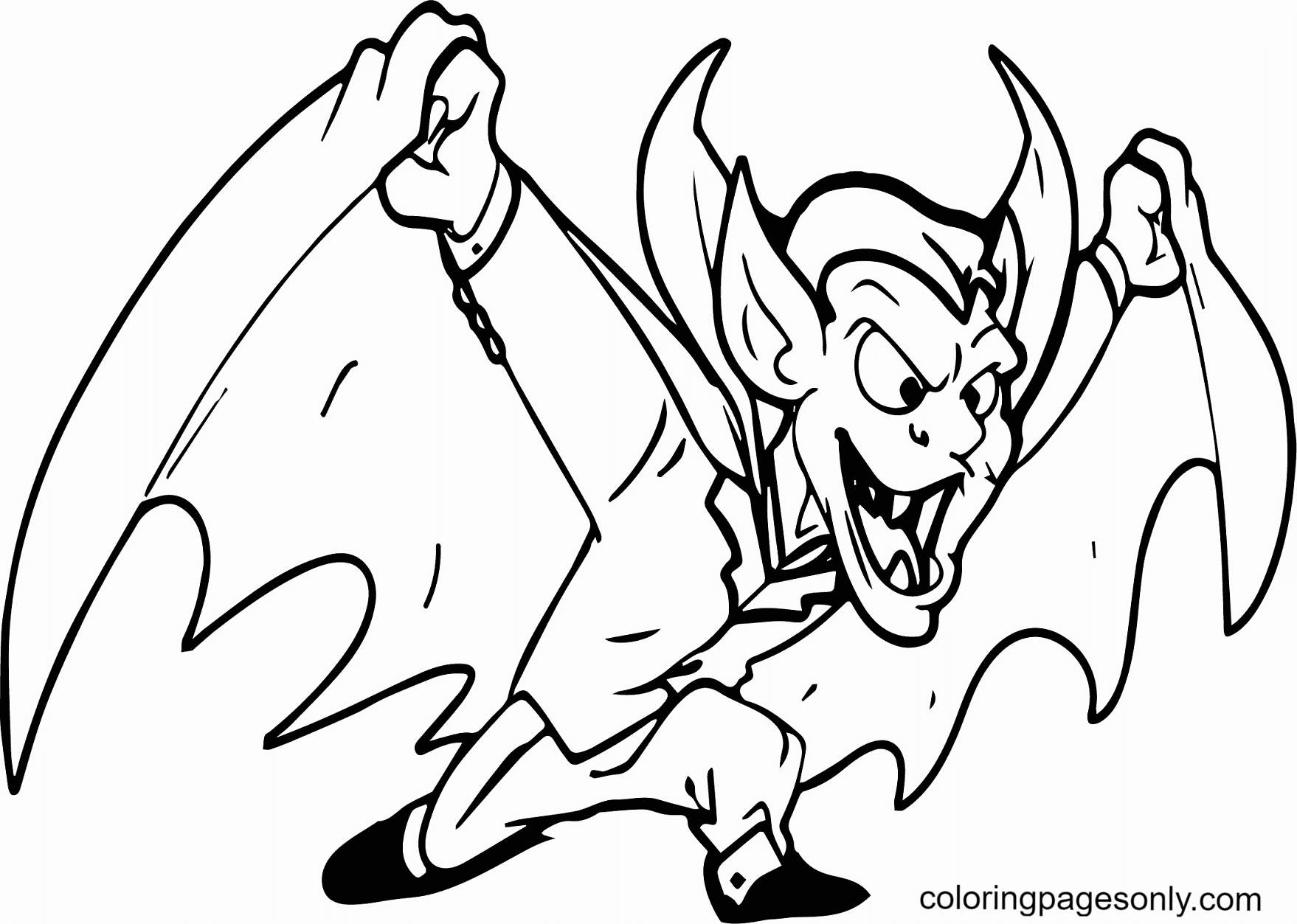 Scary Vampire Coloring Page Free Printable Coloring Pages
