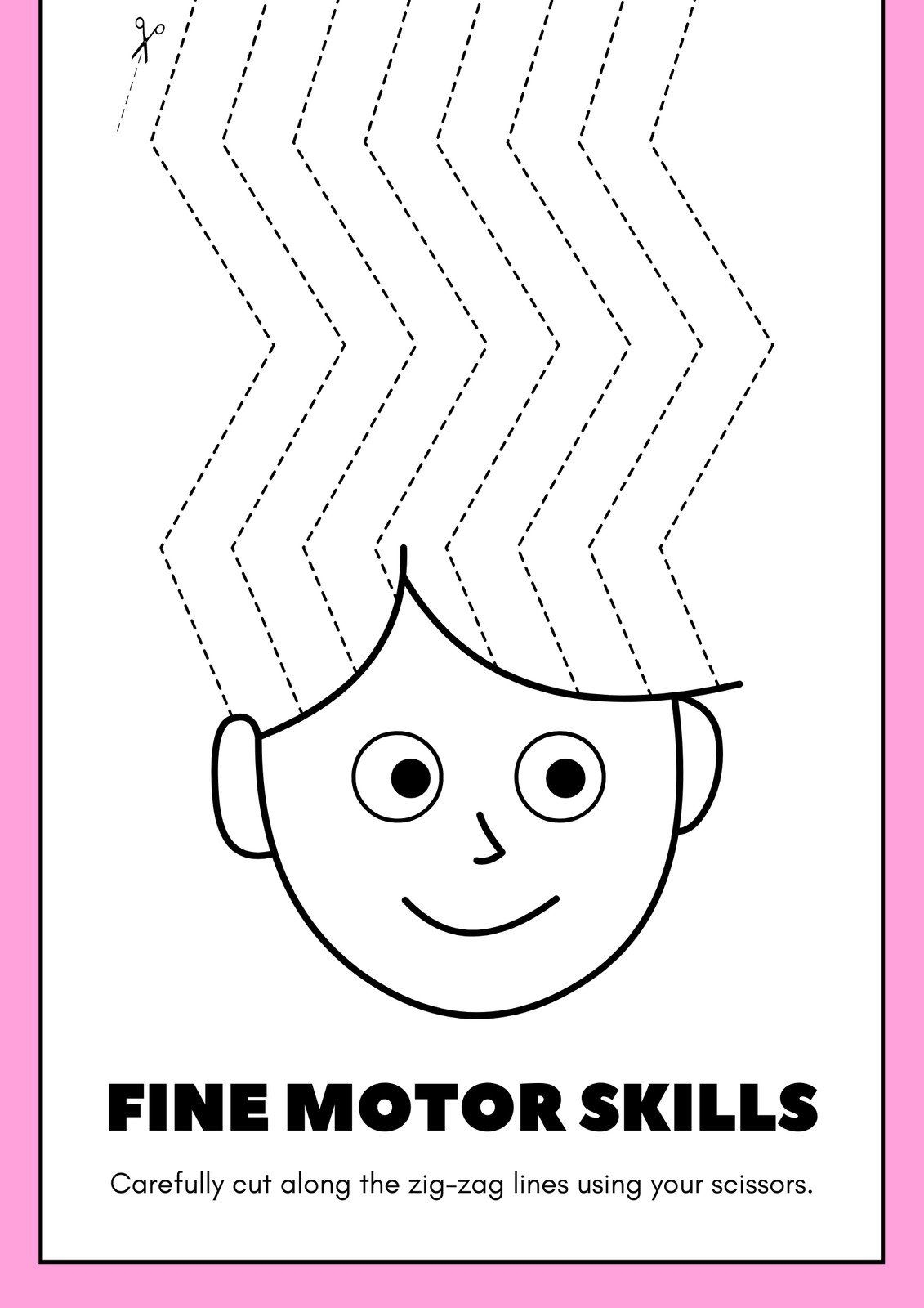 scissor skills haircut worksheets