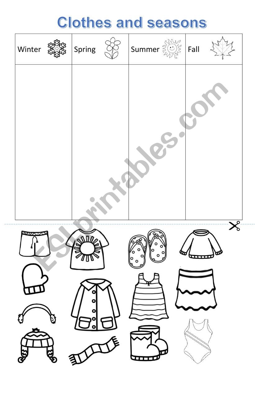 Seasons And Clothes ESL Worksheet By Kr3n