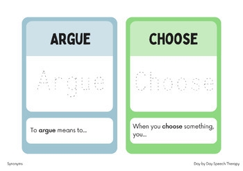 Second Grade Vocabulary Flash Cards By Day By Day Speech Therapy