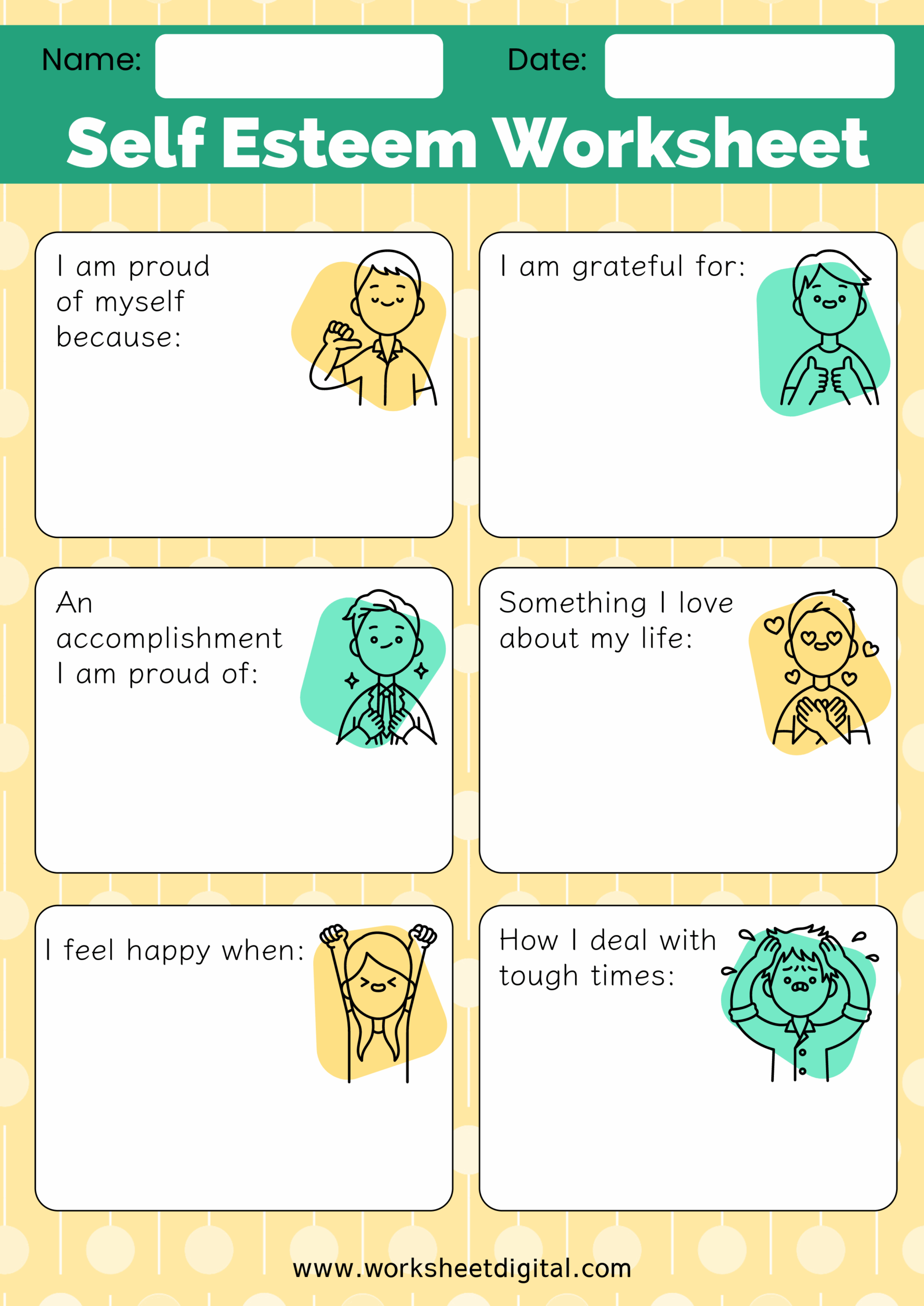 Self Esteem Worksheet Worksheet Digital 1 Teacher Made Resources