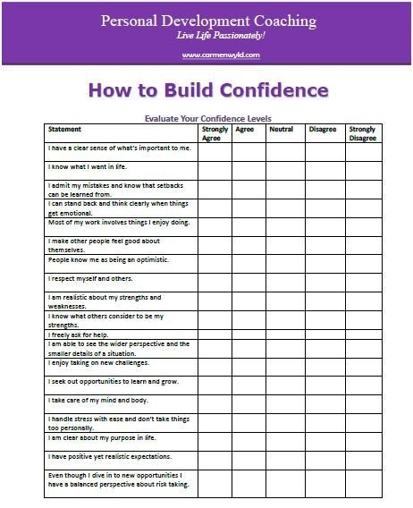 Self Improvement Worksheets