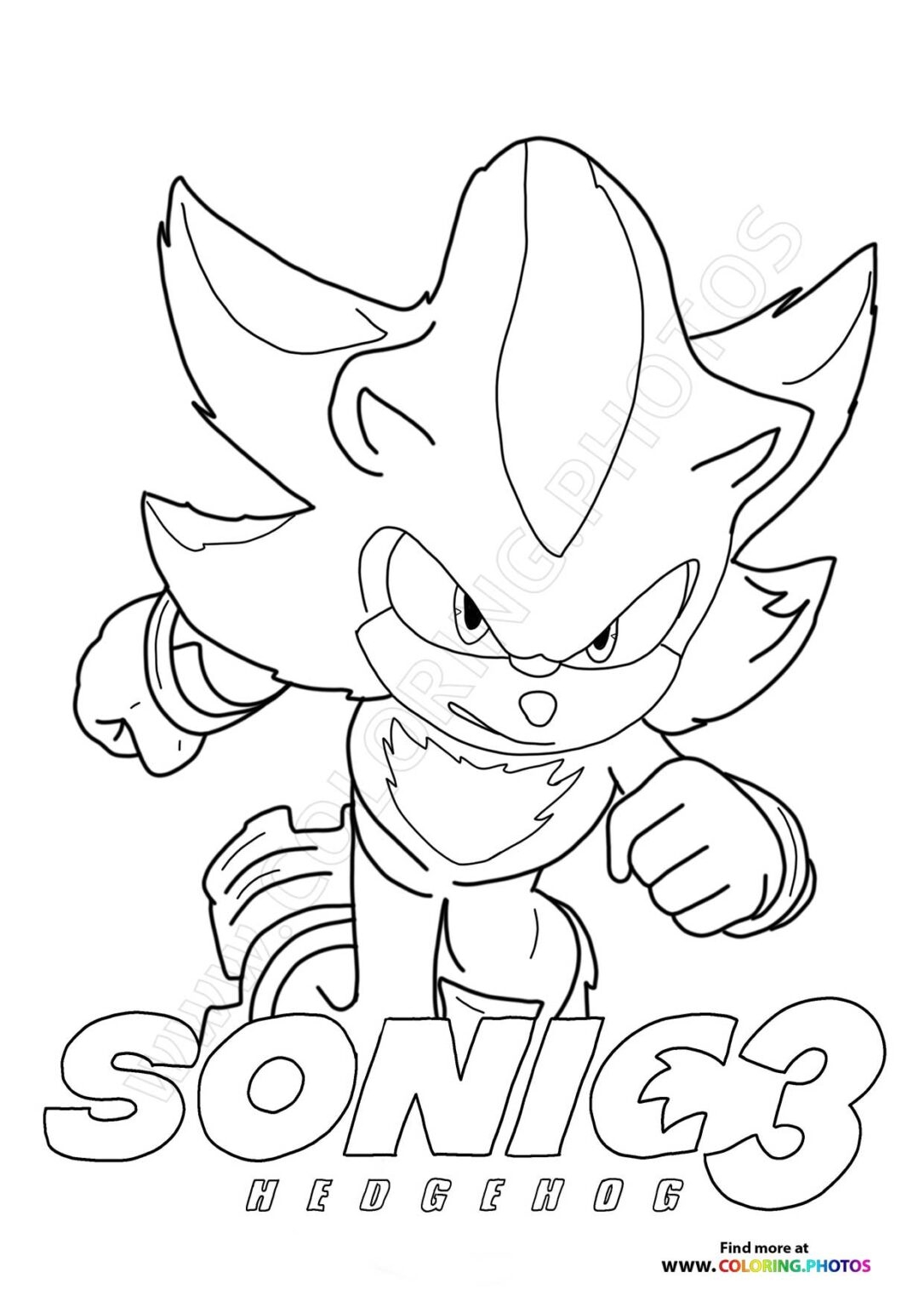 Sonic Shadow Coloring Page