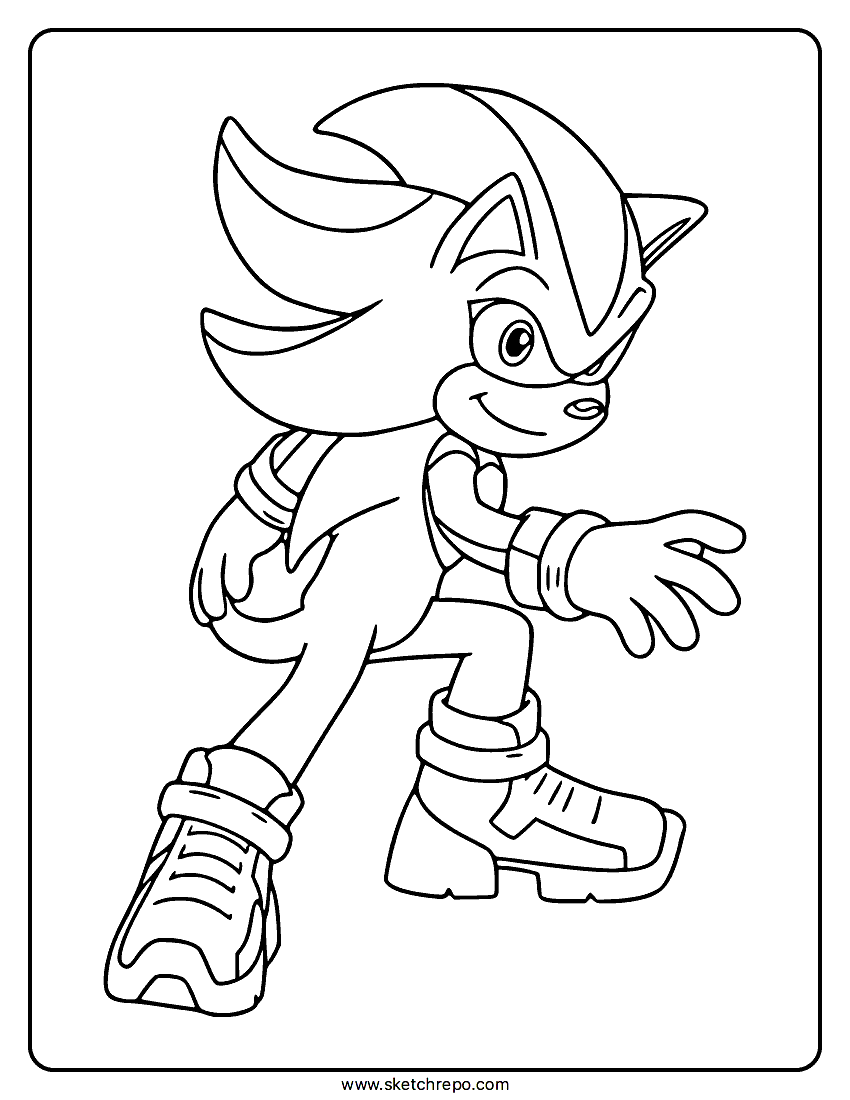 Shadow Sonic Coloring Page Sketch Repo