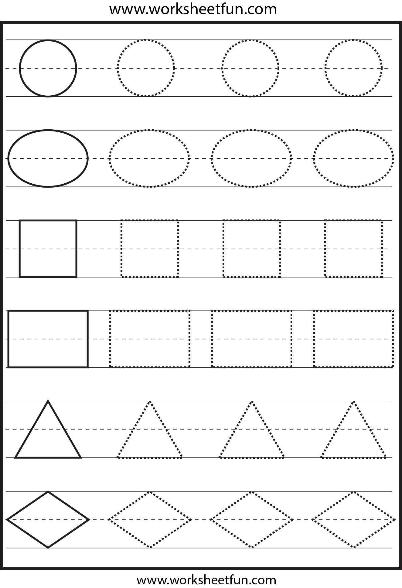 shape tracing worksheet