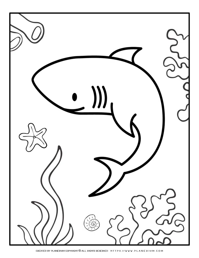 Shark Coloring Page Planerium