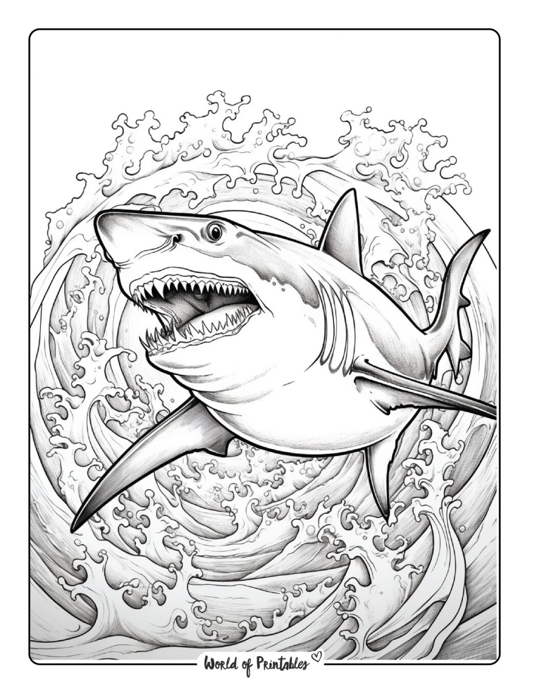 printable shark pictures to color