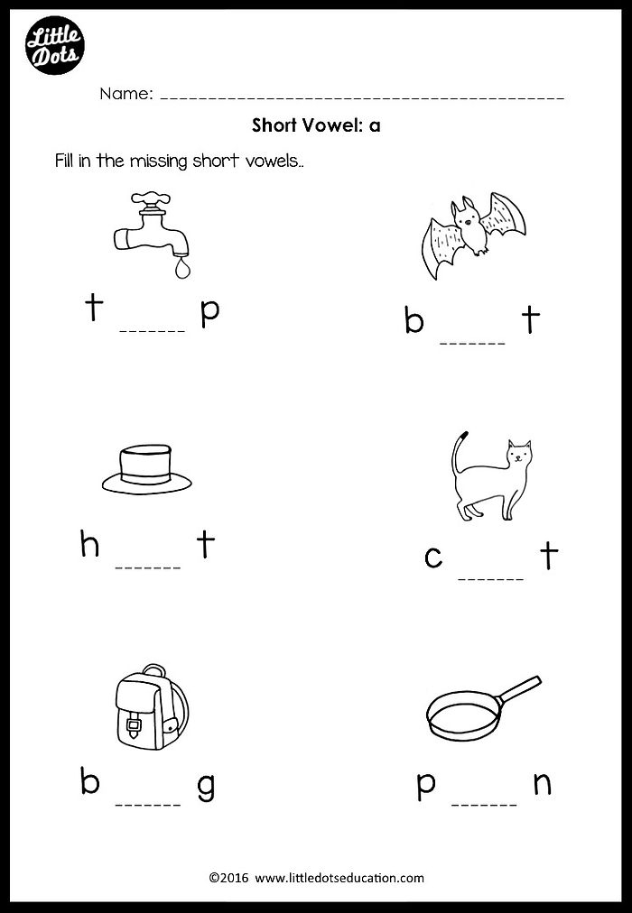 Short Vowel Sounds Worksheets For Preschool And Kindergarten Kids 
