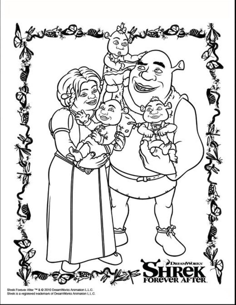 Shrek With Babies Coloring Pages Coloring Home