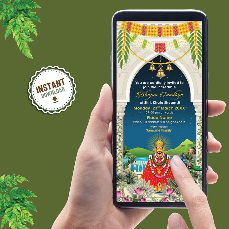 Shyam Baba Kirtan Invitation Card Khatu Shyam Invitation Shyam Baba 