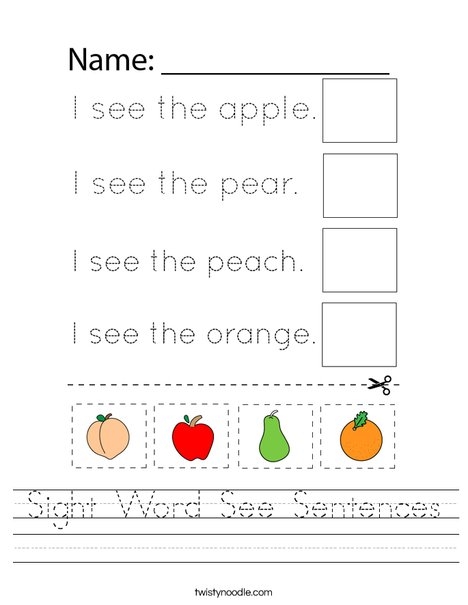 sight word see worksheet