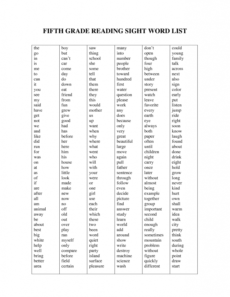 Sight Words Flash Cards Printable Free