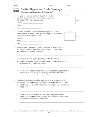 Similar Shapes And Scale Drawings Answer Key Fill And Sign 