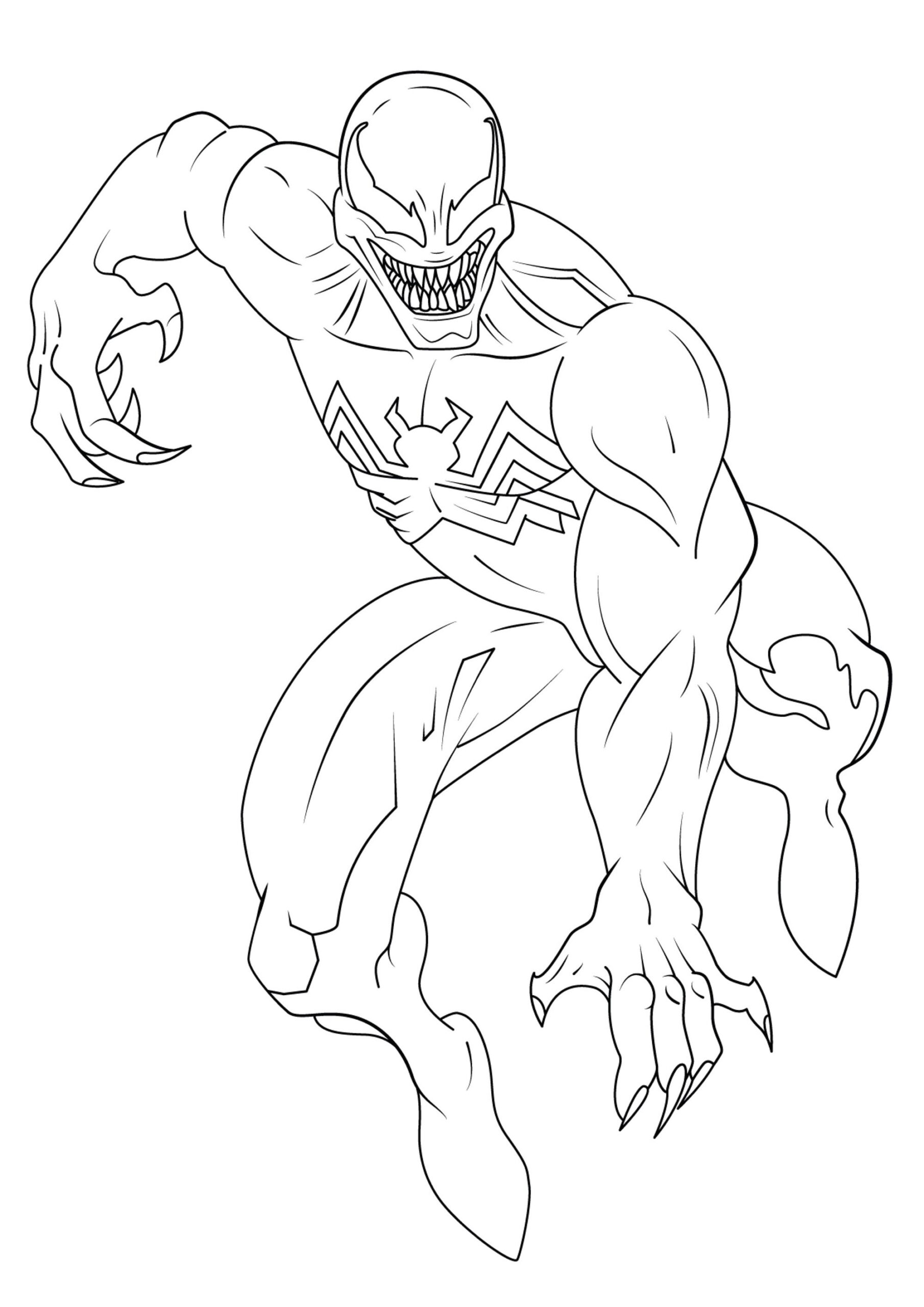 Simple Coloring Page Of Venom Venom Coloring Pages