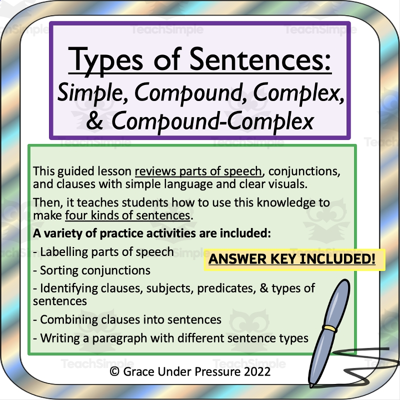 Simple Compound And Complex Sentences Simple And Compound 