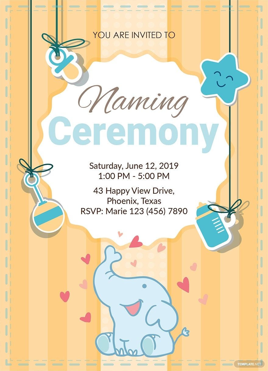 Simple Cradle Ceremony Invitation Template In Word Illustrator 
