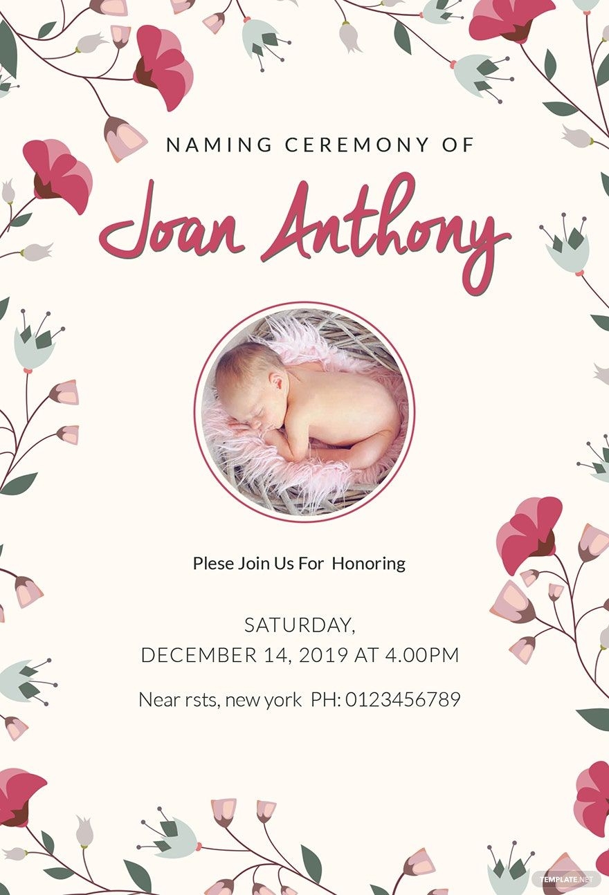 Simple Cradle Ceremony Invitation Template In Word Illustrator 