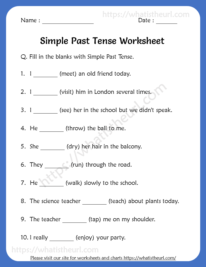 Simple Past Tense Worksheets For 5th Grade Your Home Teacher Simple 
