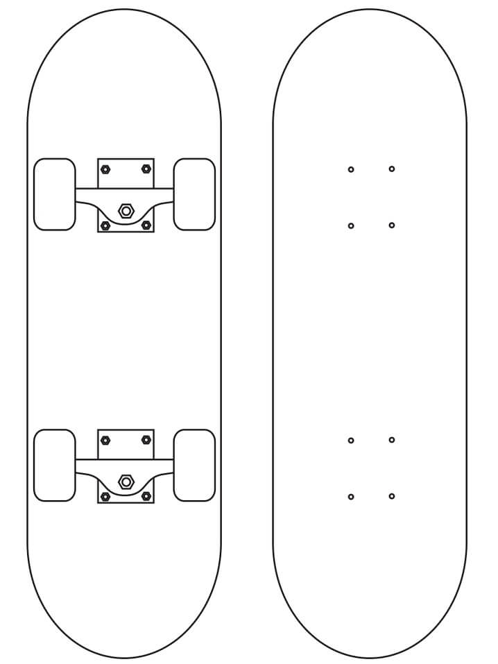 Simple Skateboard Coloring Page Free Printable Coloring Pages For Kids