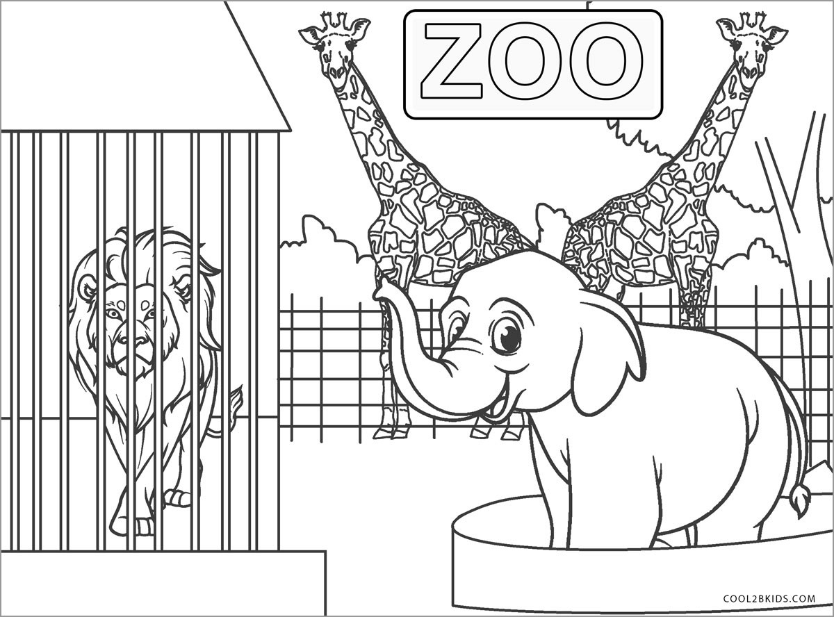 Simple Zoo Animal Coloring Pages Coloring Pages
