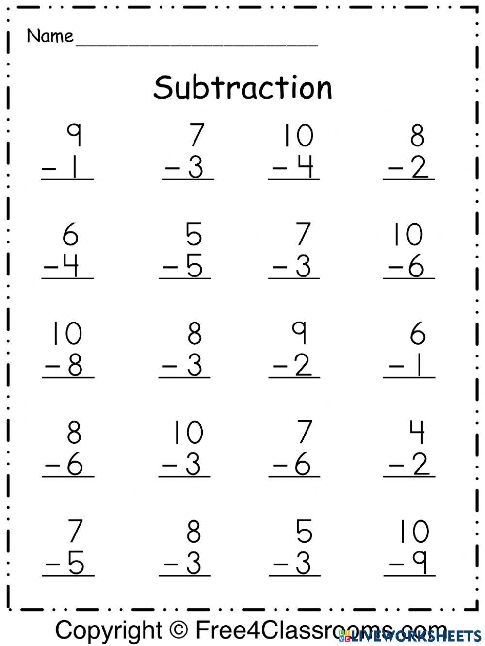 Single Digit Addition And Subtraction Worksheet Itsy Bitsy Fun 