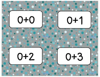 Single Digit Addition Printable Flash Cards Blue Dots By The 4x6 Store