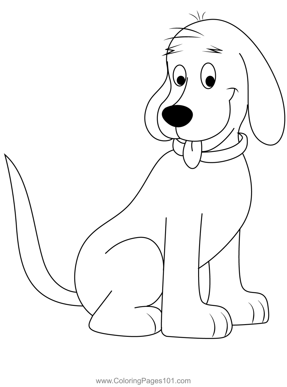 Sitting Clifford Coloring Page For Kids Free Clifford The Big Red Dog 