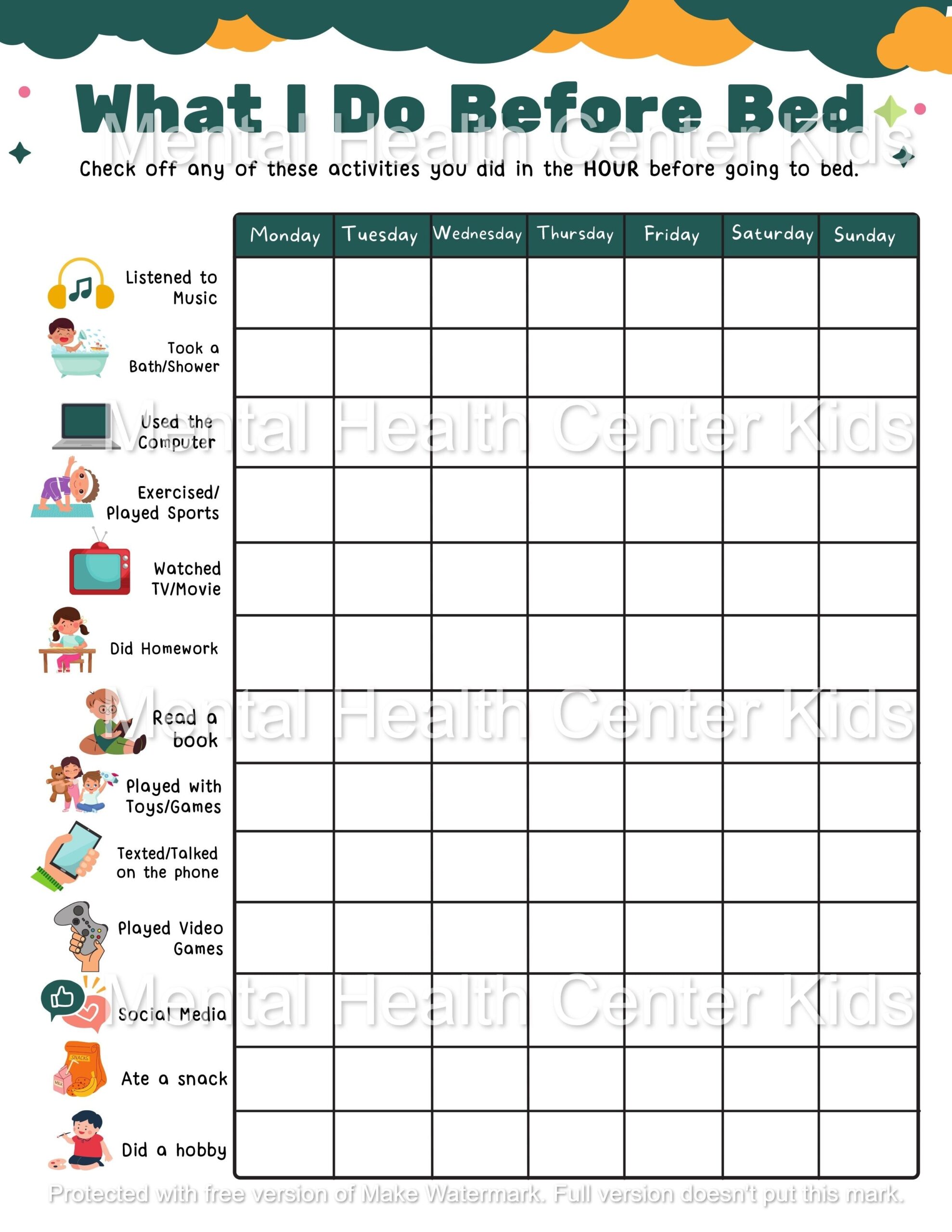Sleep Hygiene Worksheet HappierTHERAPY Worksheets Library