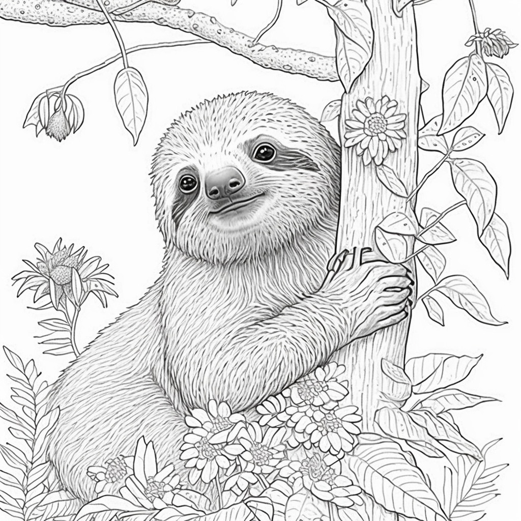 Sloth Coloring Page