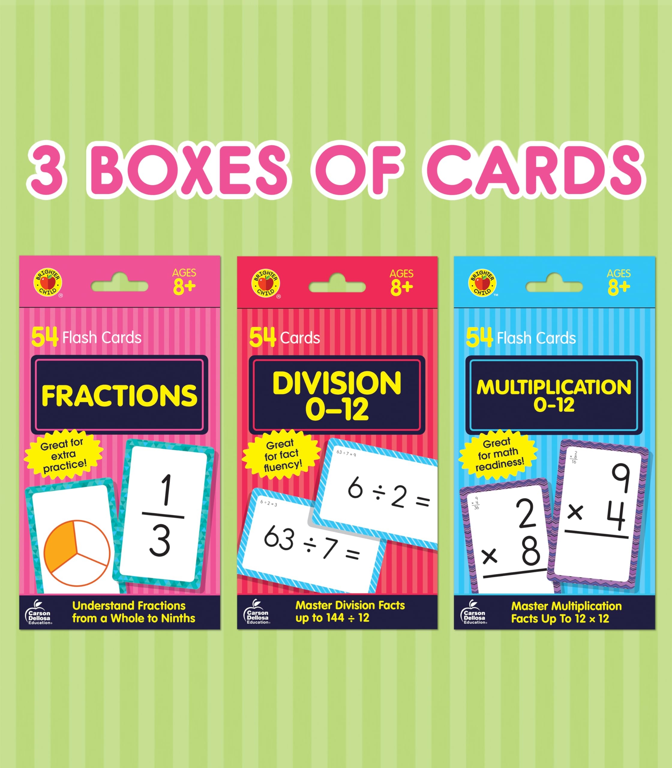 Snapklik Carson Dellosa 3 Pack Math Flash Cards Multiplication 