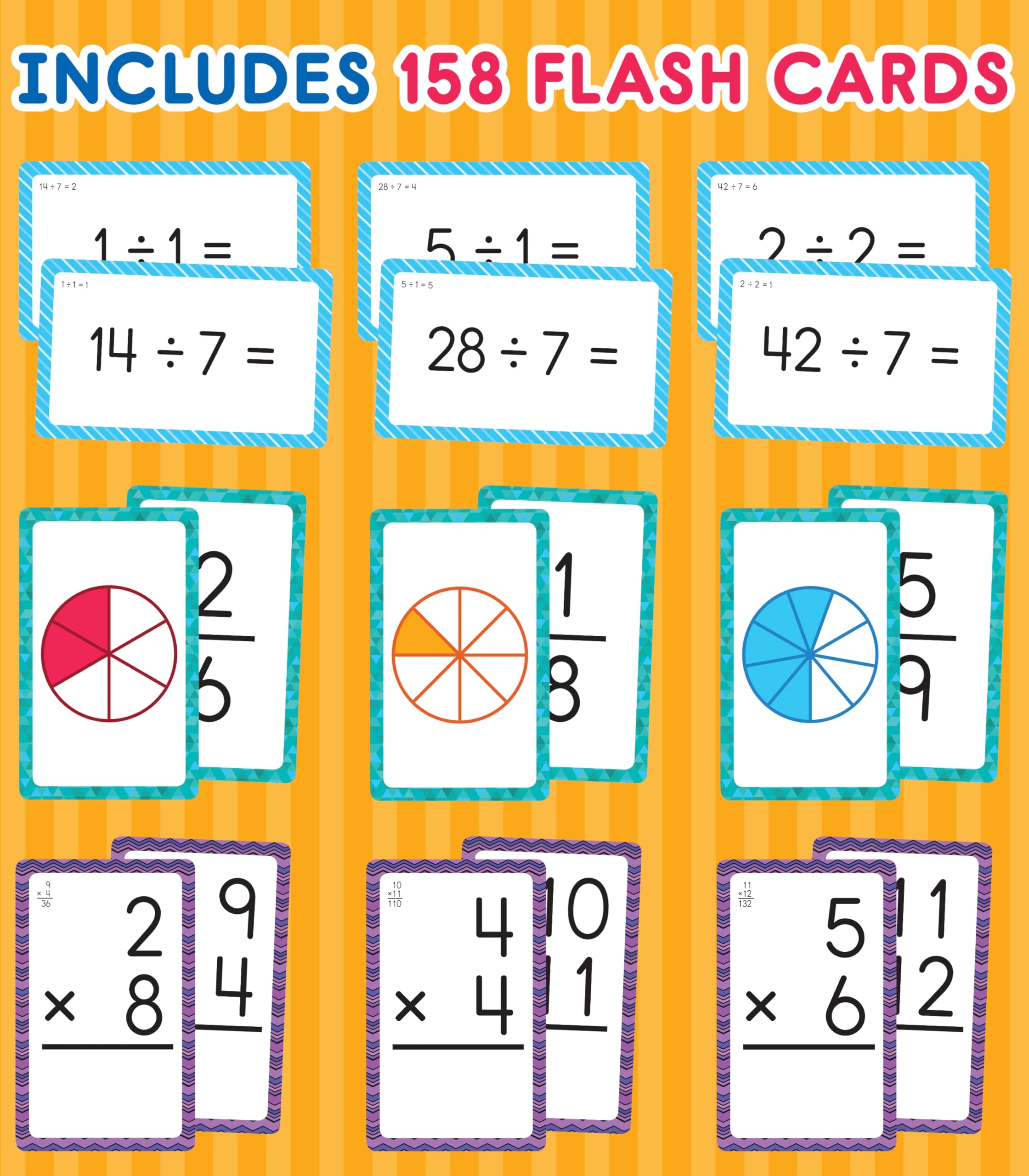 Snapklik Carson Dellosa 3 Pack Math Flash Cards Multiplication 