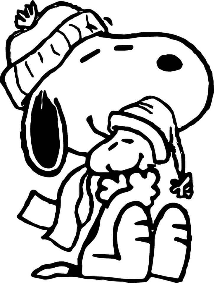 Snoopy Christmas Coloring Page In Snoopy Coloring Pages My XXX Hot Girl