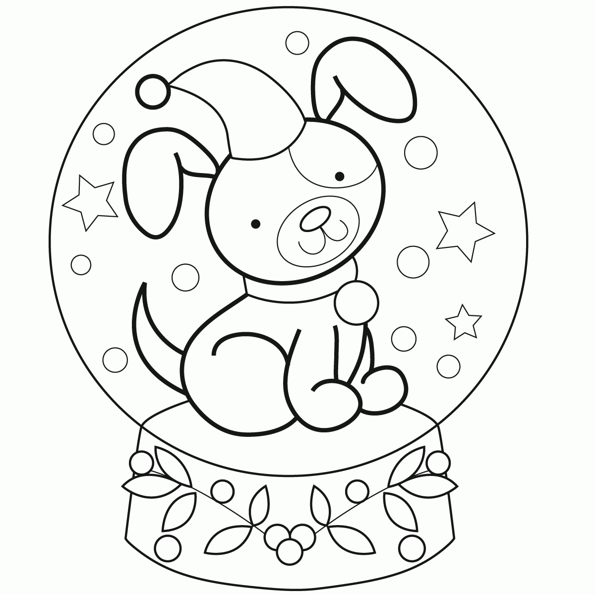 Snow Globe Coloring Page Coloring Home