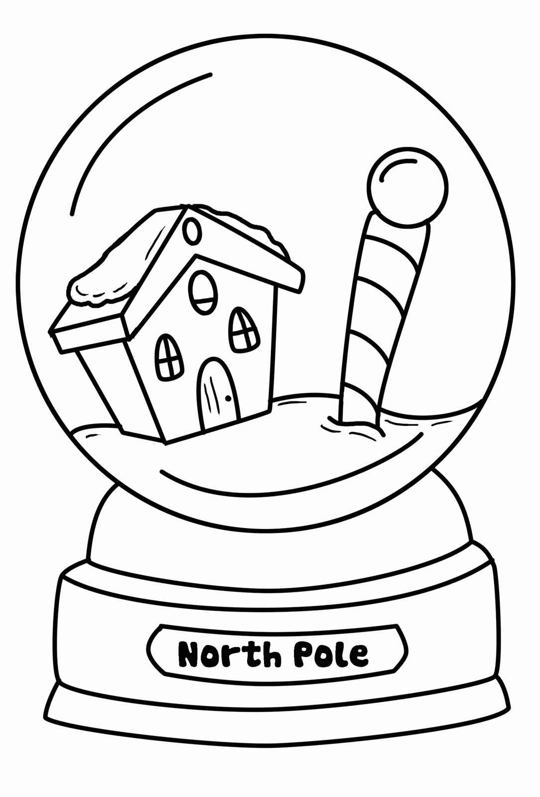 Snow Globe Coloring Page Coloring Home