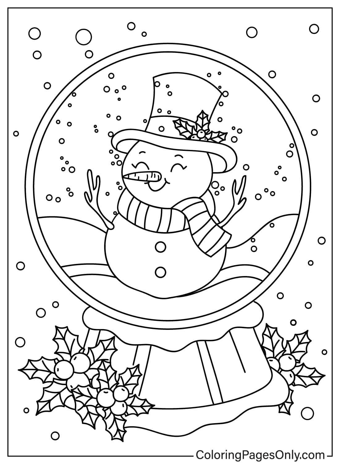 Snow Globe Coloring Page PDF Free Printable Coloring Pages