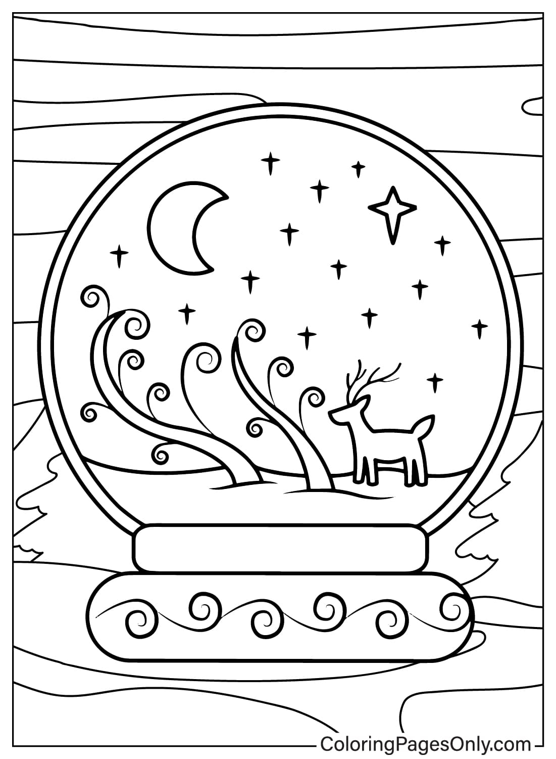Snow Globe Coloring Page