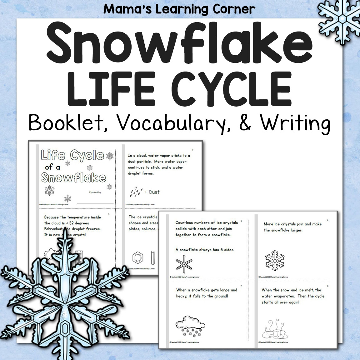 Snowflake Life Cycle Worksheets Mamas Learning Corner