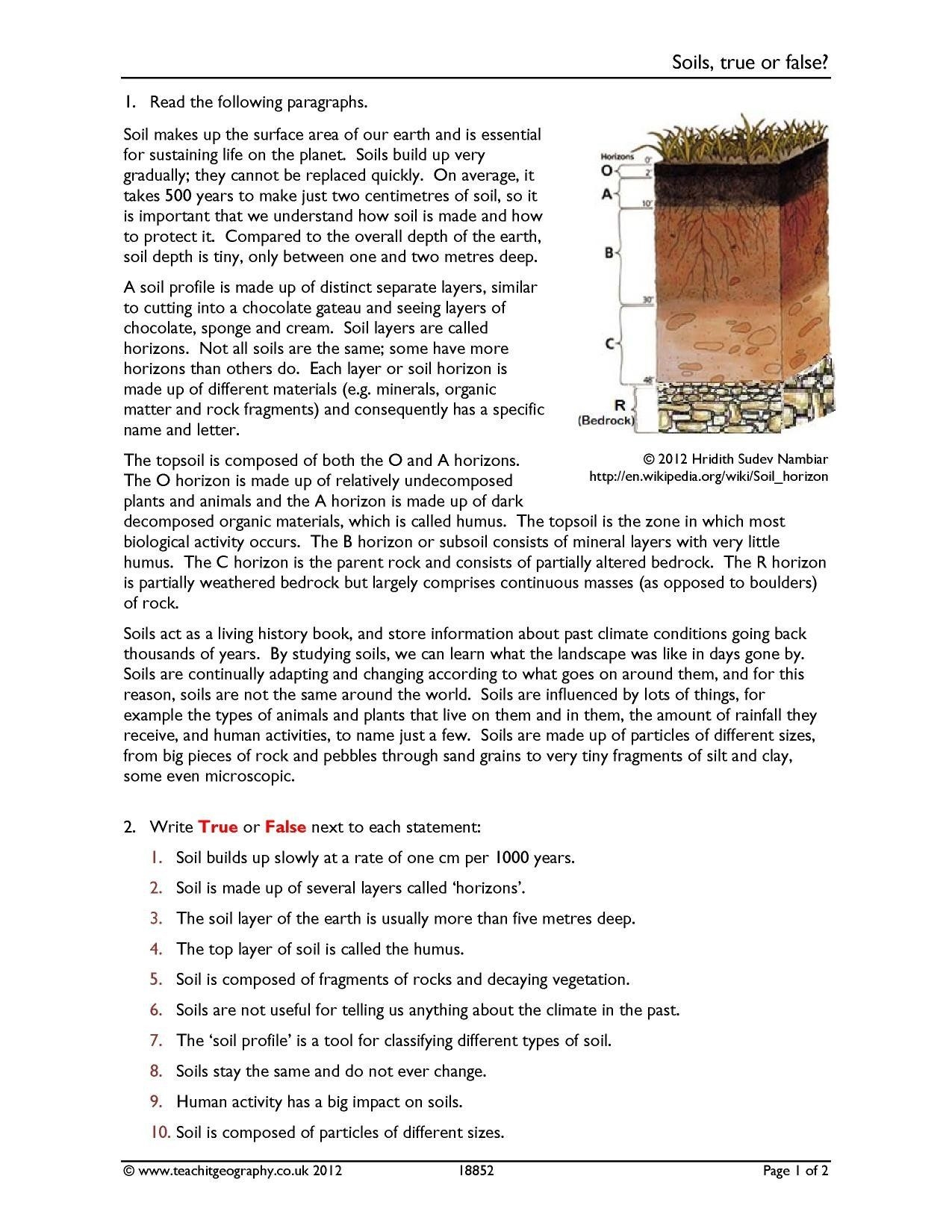 Soil Texture Worksheet Answer Key Pdf