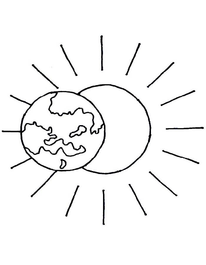 Solar Eclipse Coloring Pages Free Printable PDF
