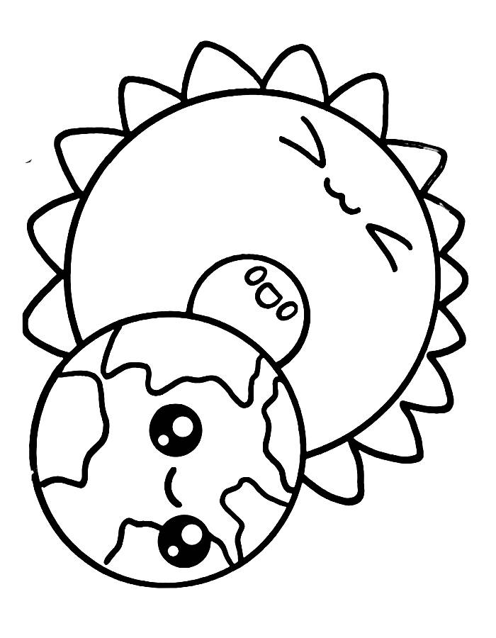 Solar Eclipse Coloring Pages Free Printable PDF 