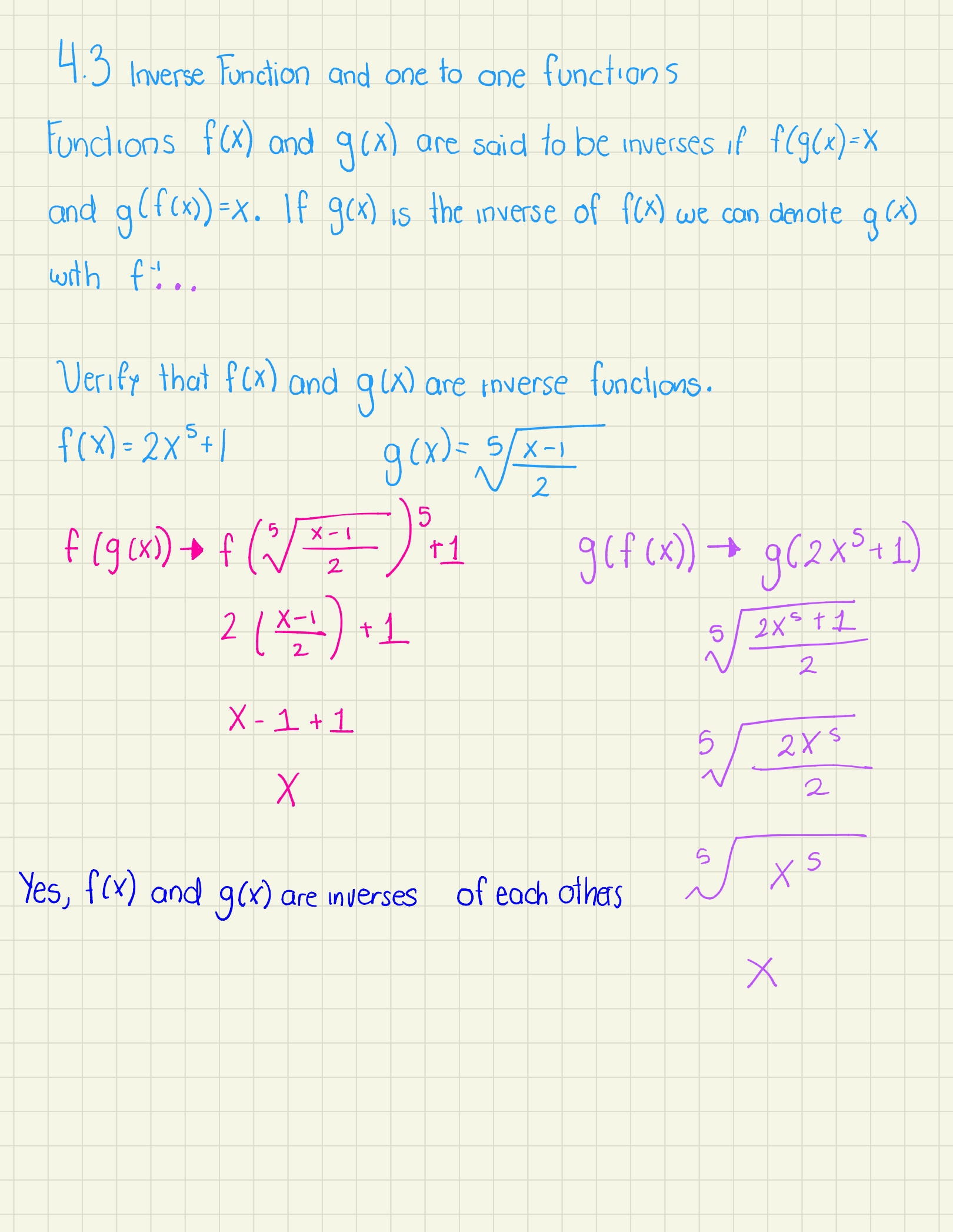 inverse function worksheet