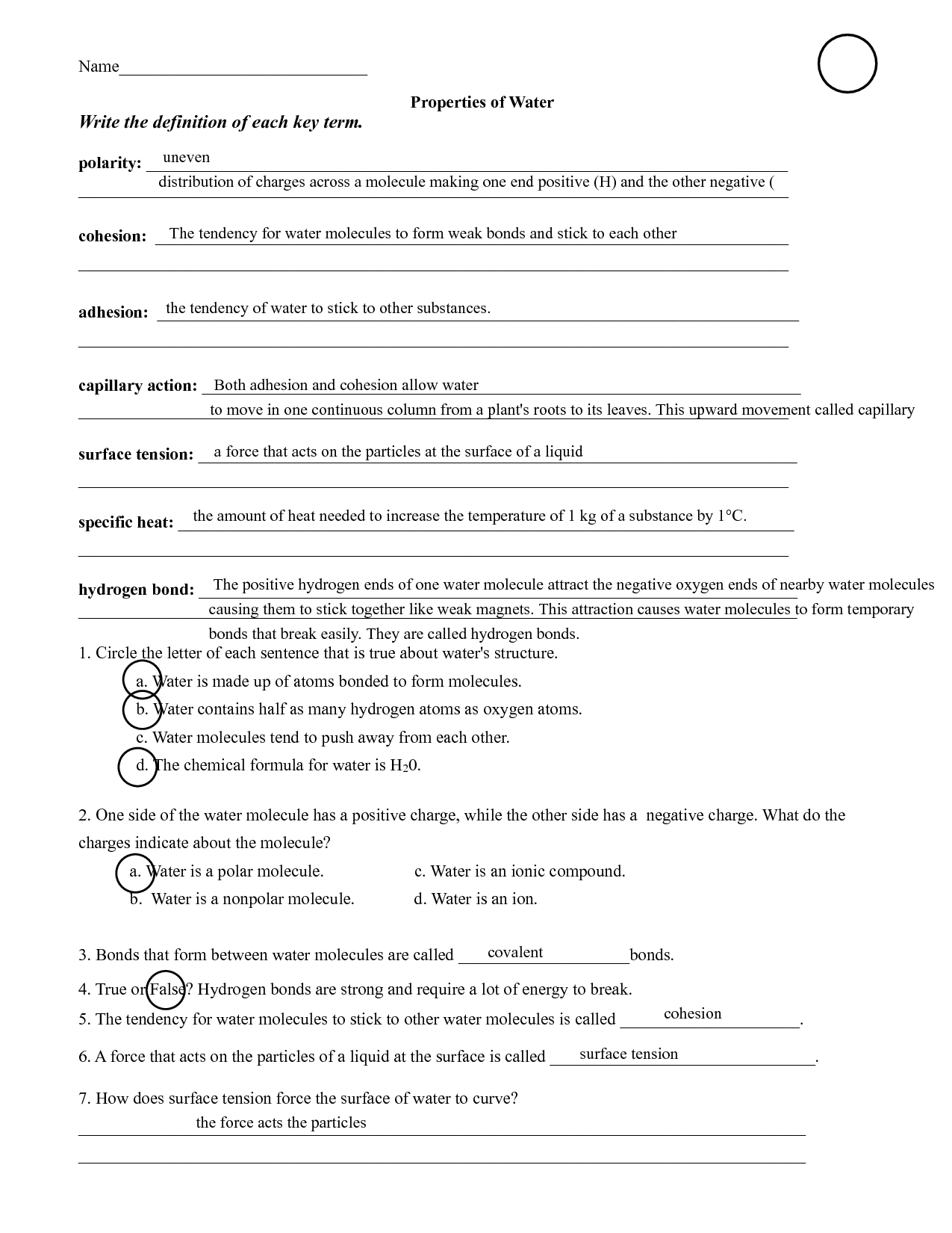 SOLUTION The Properties Of Water Based Discussion Studypool 