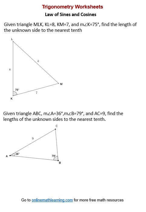 Solved Name Trigonometry 2016 Kuta Software LLC All Rights
