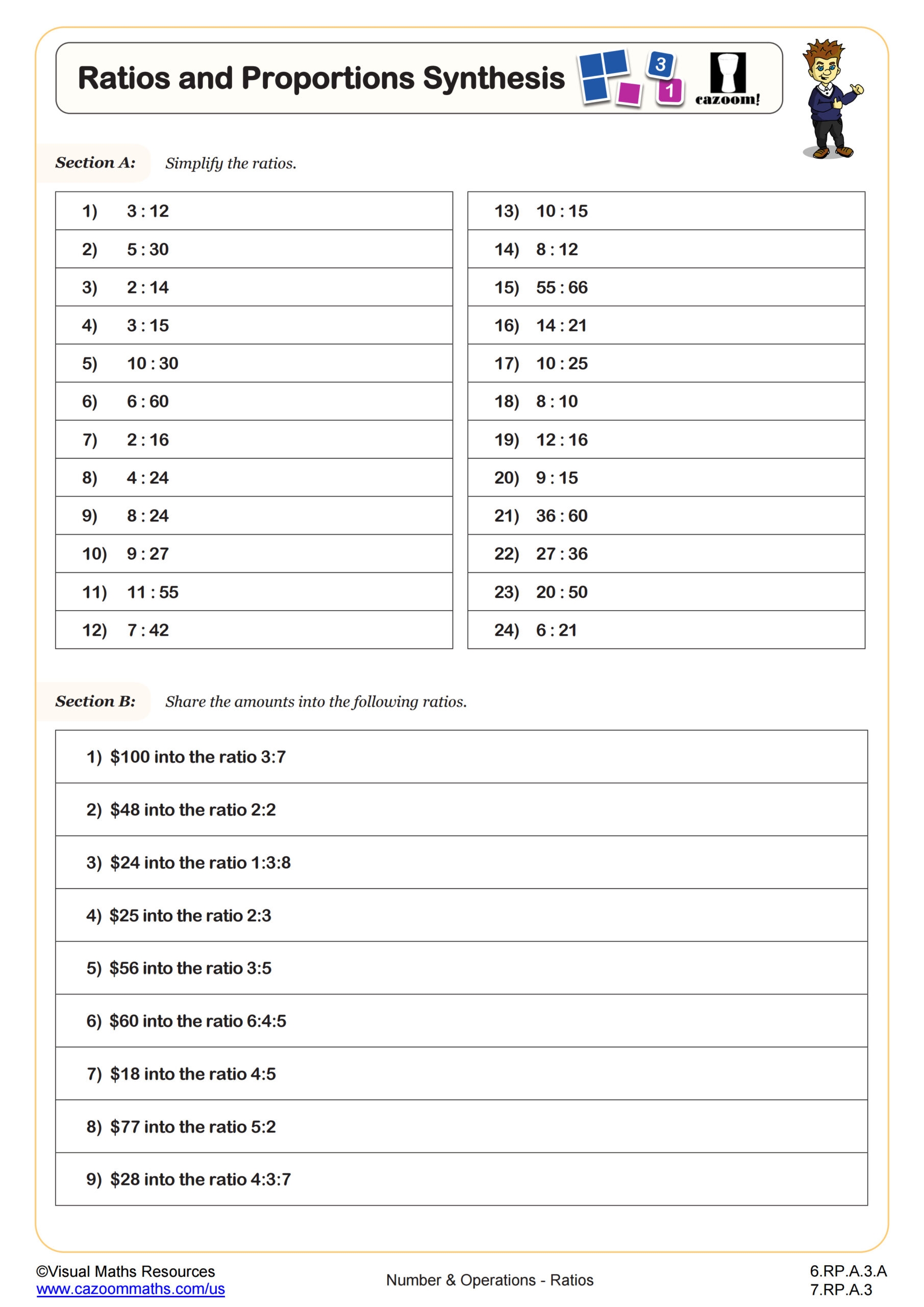 proportions worksheet pdf