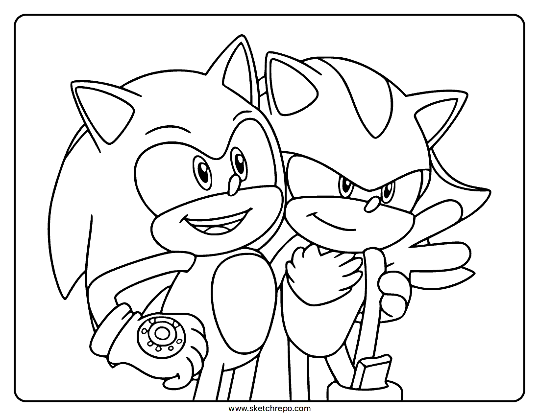 Sonic And Shadow Coloring Page Sketch Repo